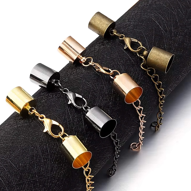 Patent Leather Shine - 10Sets Lederen Koord Eindkappen Met Karabijn